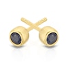 Thumbnail Image 2 of Sterling Silver & 18ct Gold Plated Vermeil Sapphire Stud Earrings
