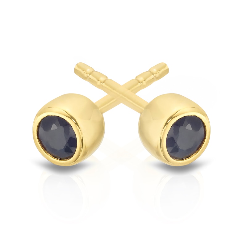 Sterling Silver & 18ct Gold Plated Vermeil Sapphire Stud Earrings