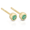 Thumbnail Image 1 of Sterling Silver & 18ct Gold Plated Vermeil Emerald Stud Earrings