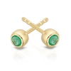 Thumbnail Image 1 of Sterling Silver & 18ct Gold Plated Vermeil Emerald Stud Earrings