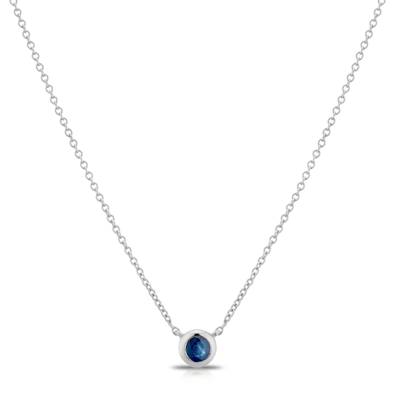 Sterling Silver Sapphire Bezel Necklace