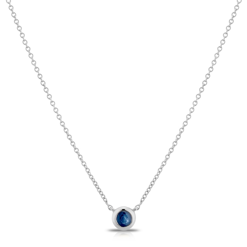 Main Image 1 of Sterling Silver Sapphire Bezel Necklace