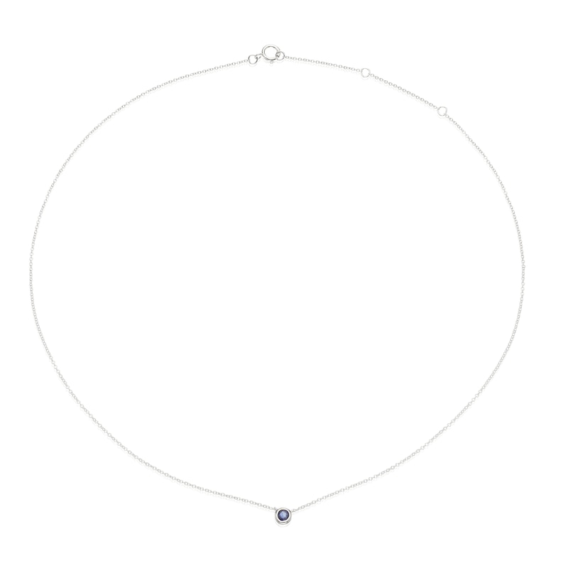 Silver Sapphire Bezel Necklace