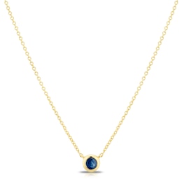 Sterling Silver & 18ct Gold Plated Vermeil Sapphire Bezel Necklace