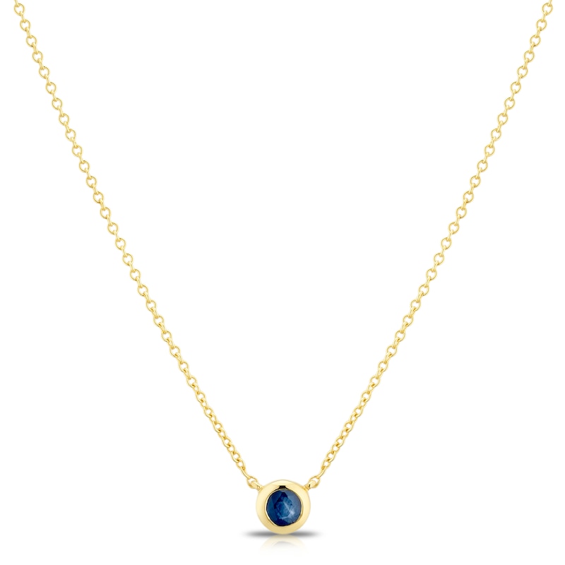 Main Image 1 of Sterling Silver & 18ct Gold Plated Vermeil Sapphire Bezel Necklace