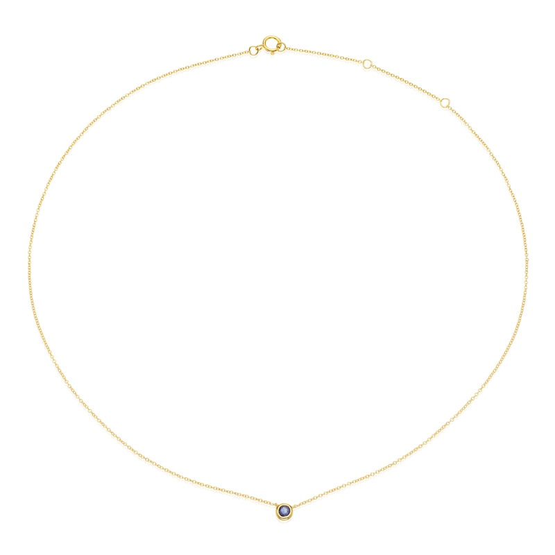 Main Image 2 of Sterling Silver & 18ct Gold Plated Vermeil Sapphire Bezel Necklace