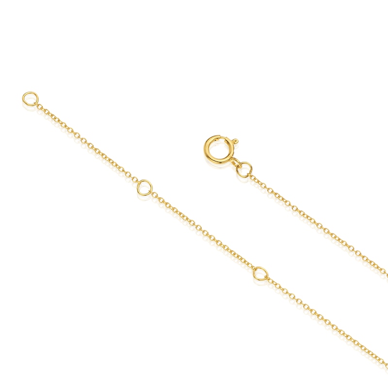 Main Image 3 of Sterling Silver & 18ct Gold Plated Vermeil Sapphire Bezel Necklace