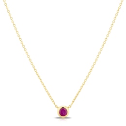 Sterling Silver & 18ct Gold Plated Vermeil Ruby Bezel Necklace