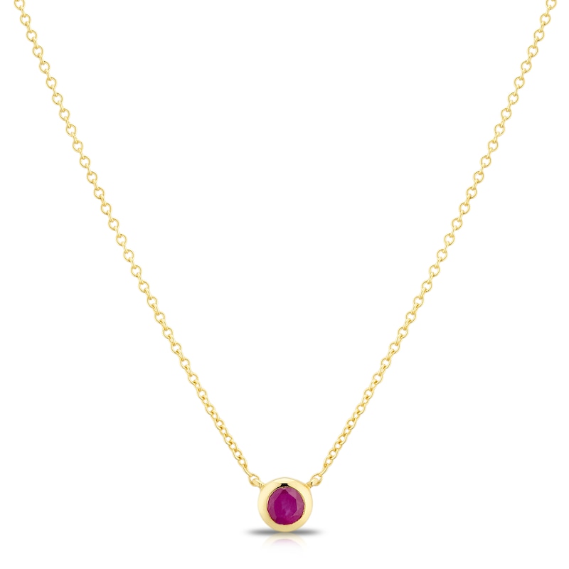 Sterling Silver & 18ct Gold Plated Vermeil Ruby Bezel Necklace