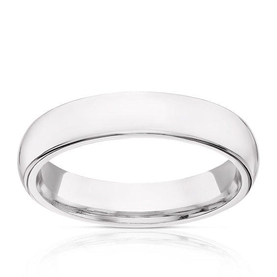 9ct White Gold 5mm Extra Heavy Court Ring