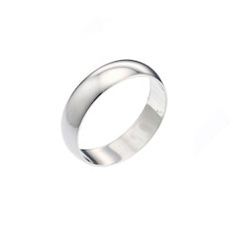 9ct White Gold 6mm Extra Heavy D Shape Ring