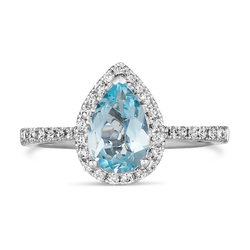 Le Vian 14ct Vanilla Gold 0.29ct Diamond & Aquamarine Ring