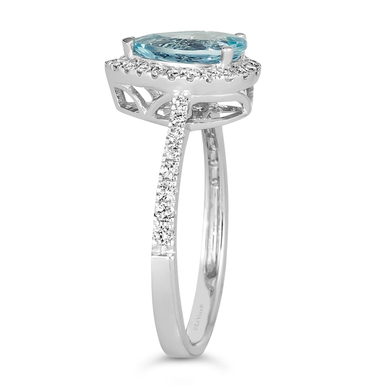 Le Vian 14ct Vanilla Gold 0.29ct Diamond & Aquamarine Ring