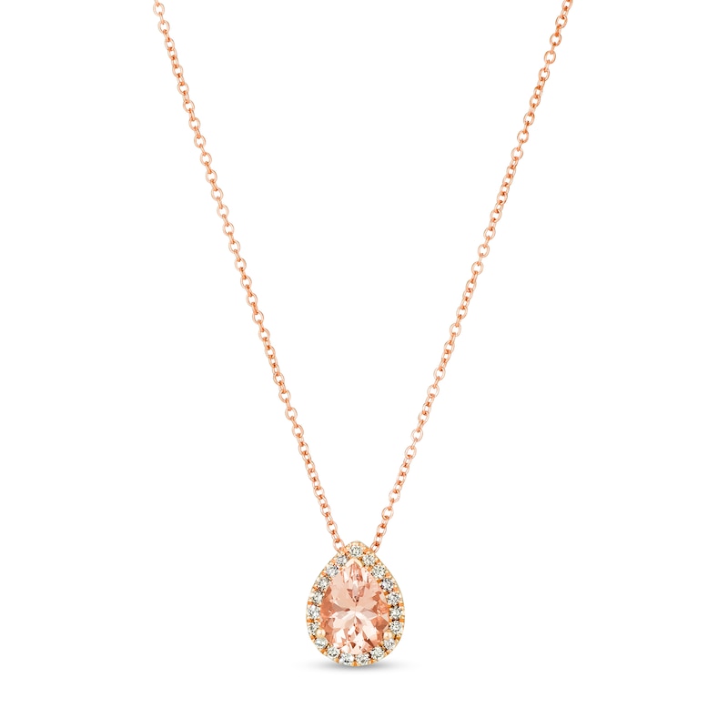 Main Image 1 of Le Vian 14ct Rose Gold 0.11ct Diamond & Morganite Pendant