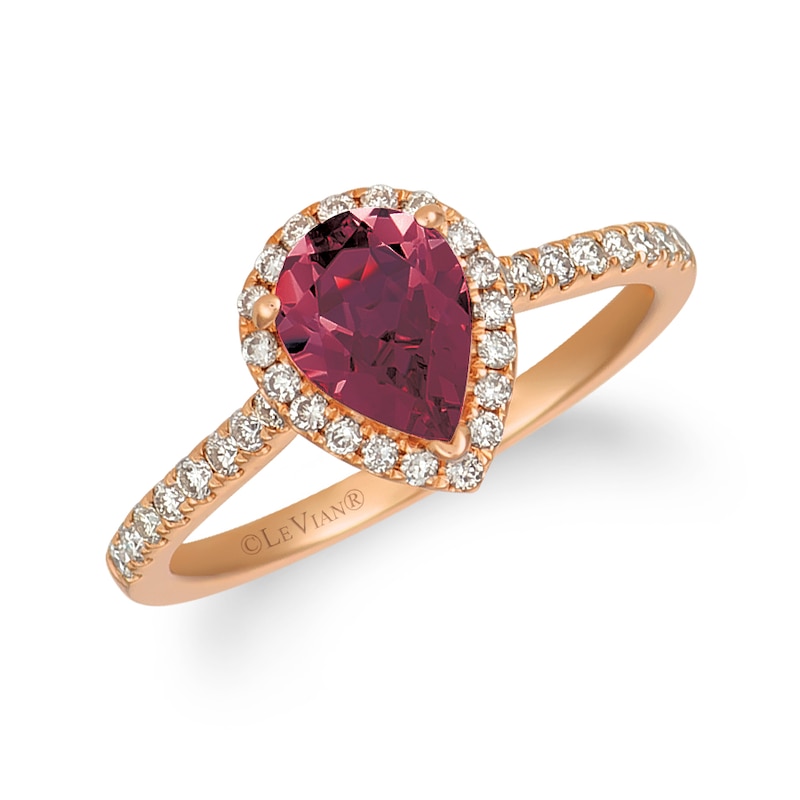 Le Vian 14ct Rose Gold 0.29ct Diamond & Rhodolite Ring