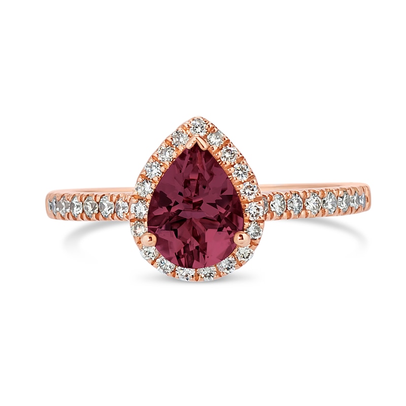 Le Vian 14ct Rose Gold 0.29ct Diamond & Rhodolite Ring