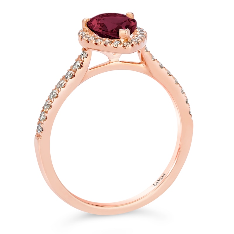 Le Vian 14ct Rose Gold 0.29ct Diamond & Rhodolite Ring