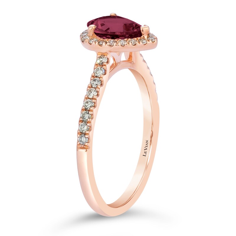 Le Vian 14ct Rose Gold 0.29ct Diamond & Rhodolite Ring