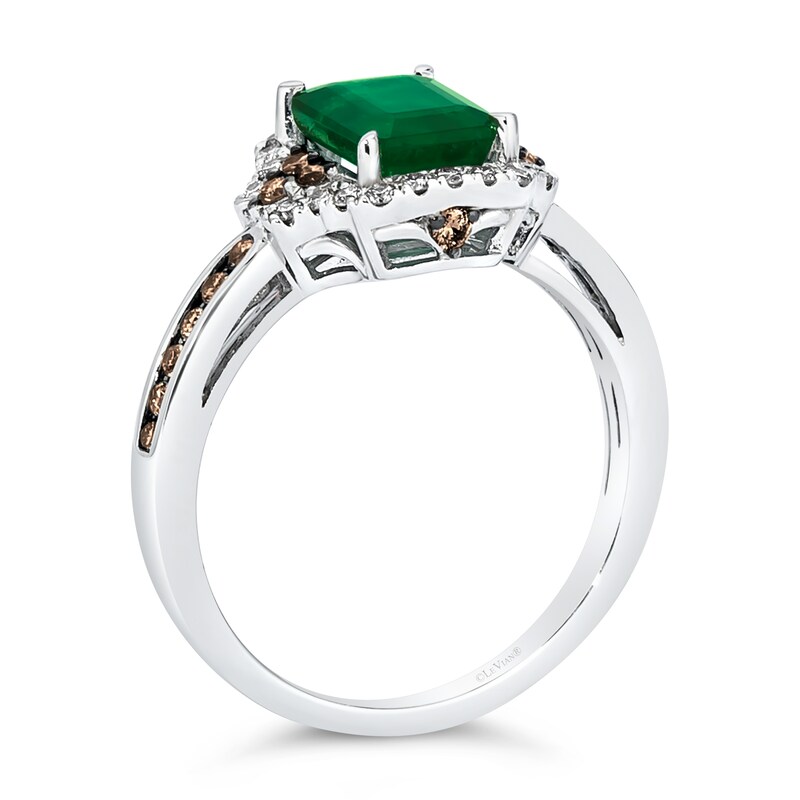 Main Image 2 of Le Vian 14ct Vanilla Gold 0.37ct Diamond & Emerald Ring