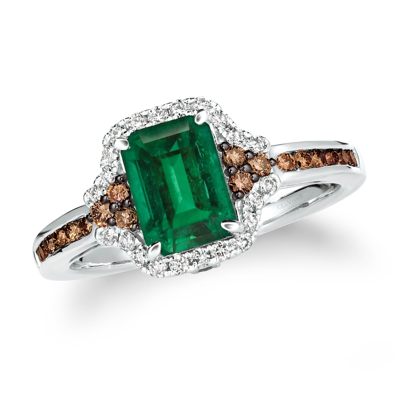 Main Image 4 of Le Vian 14ct Vanilla Gold 0.37ct Diamond & Emerald Ring