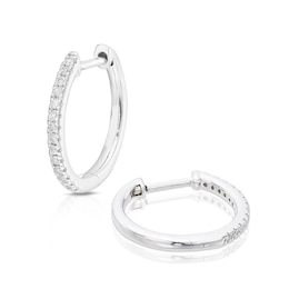 Silver Diamond 0.15ct Hoop Earrings