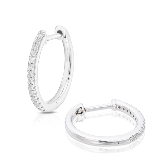 Sterling Silver Diamond 0.15ct Hoop Earrings