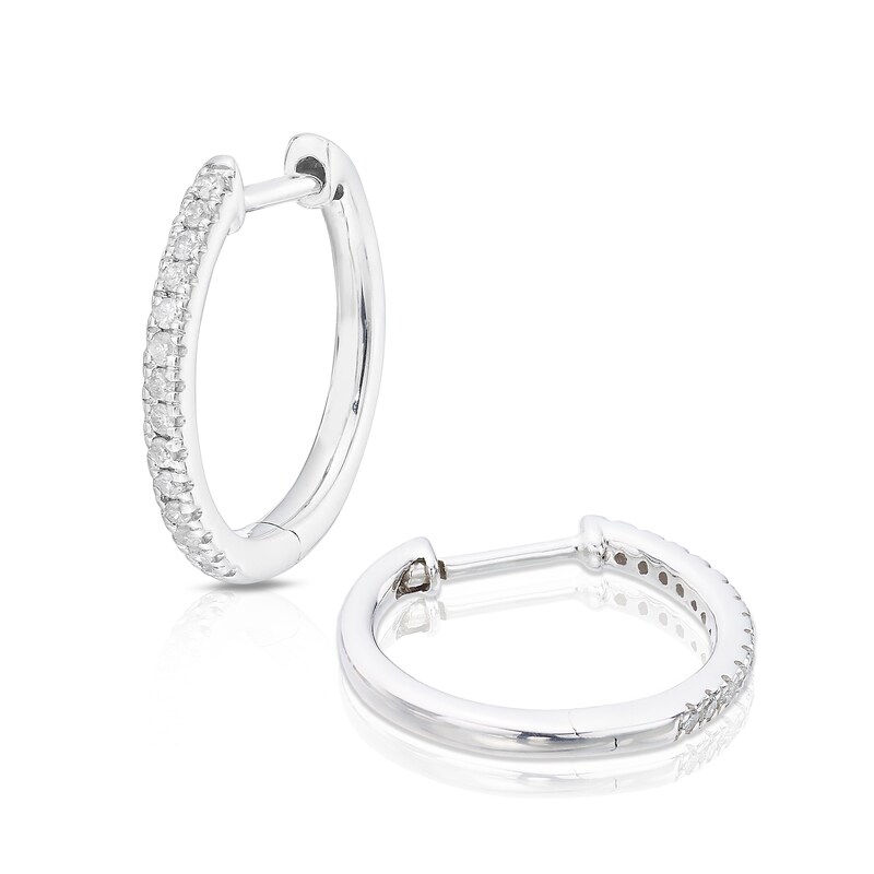 Main Image 1 of Sterling Silver Diamond 0.15ct Hoop Earrings
