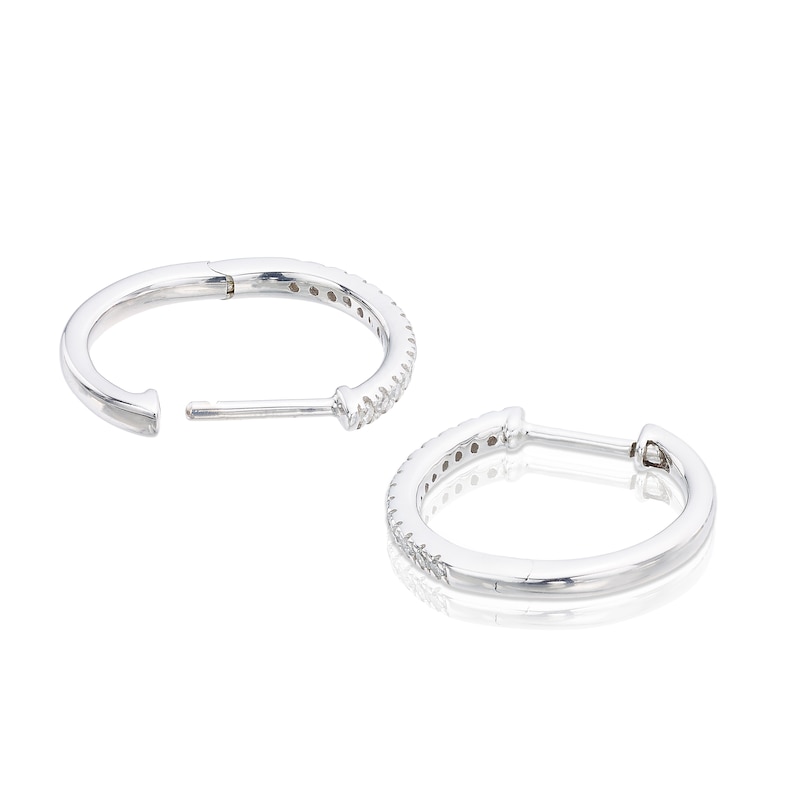 Main Image 2 of Sterling Silver Diamond 0.15ct Hoop Earrings