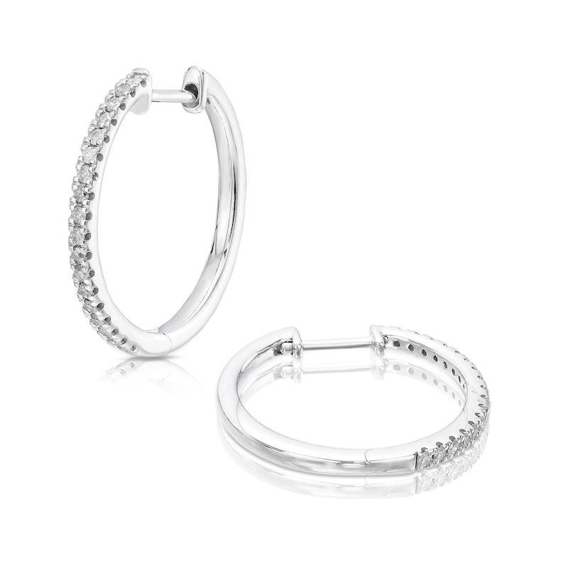 Silver Diamond 0.25ct Hoop Earrings