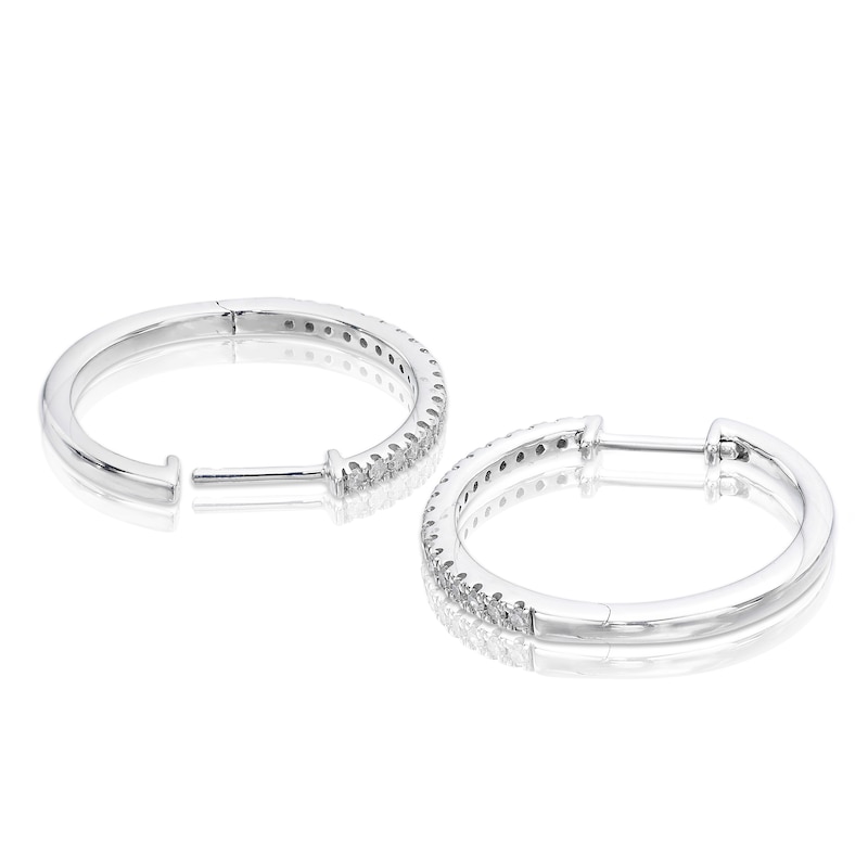 Main Image 2 of Sterling Silver Diamond 0.25ct Hoop Earrings