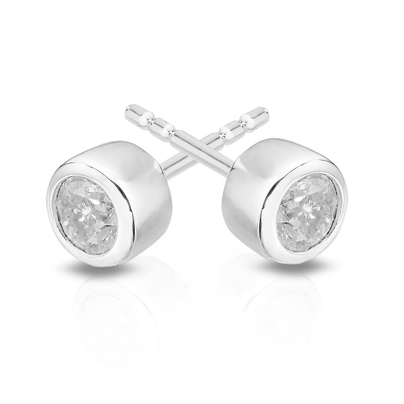 Main Image 2 of Sterling Silver 0.33ct Diamond Stud Earrings