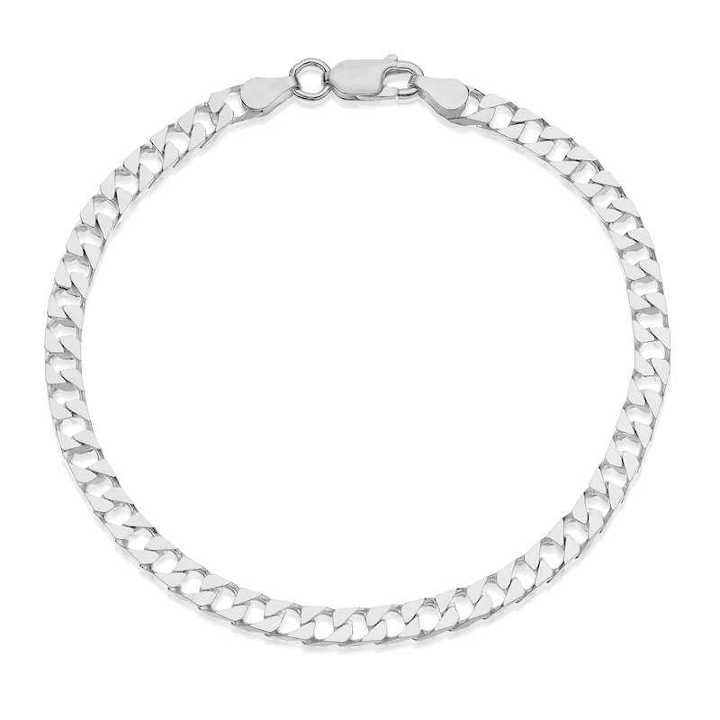 Main Image 1 of Men's Sterling Silver Square Curb Bracelet 8.25''