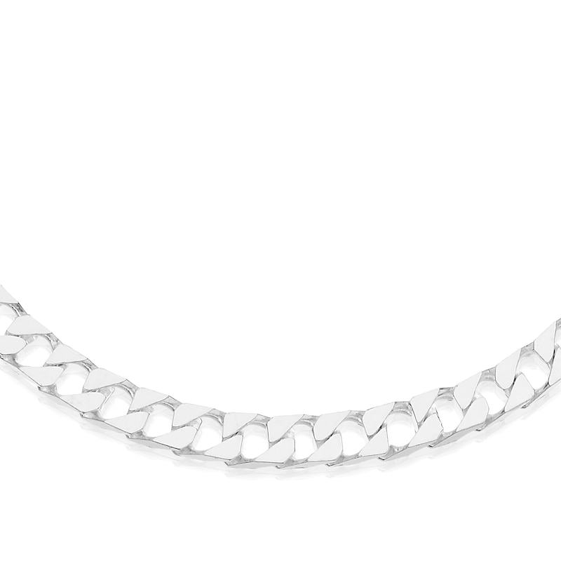 Main Image 2 of Men's Sterling Silver Square Curb Bracelet 8.25''