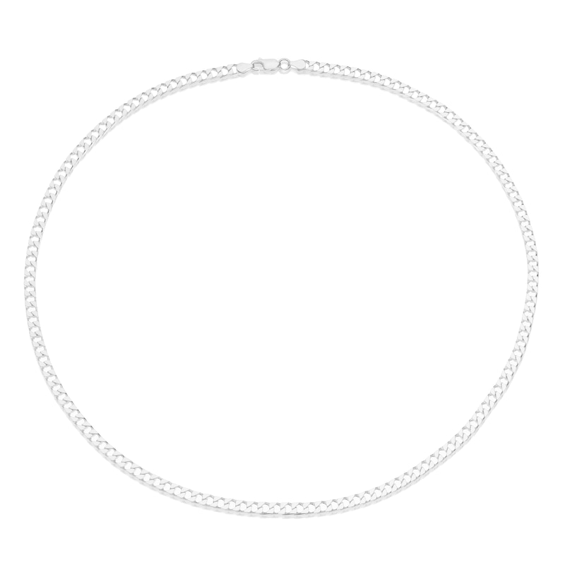 Main Image 2 of Men's Sterling Silver Flat Curb Chain 22''