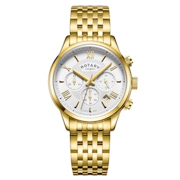 Rotary Men's Chronograph Gold Plated Bracelet Watch