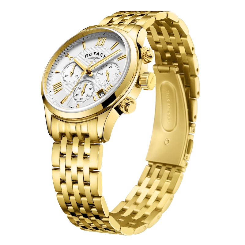 Rotary Men's Chronograph Gold Plated Bracelet Watch