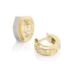 Sterling Silver & 18ct Gold Plated Vermeil 0.12ct Total Diamond Hoop Earrings