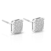 Thumbnail Image 1 of Silver 0.10ct Diamond Square Screw Back Stud Earrings