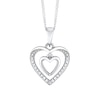 Thumbnail Image 1 of Sterling Silver Cubic Zirconia Double Heart Pendant