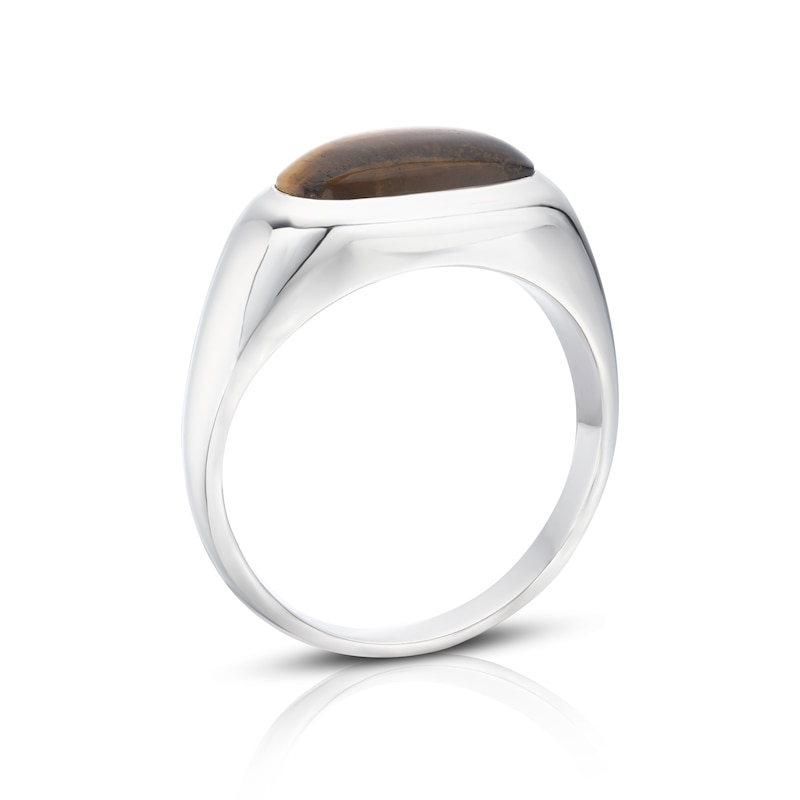 Men's Sterling Silver Tiger Eye Signet Ring
