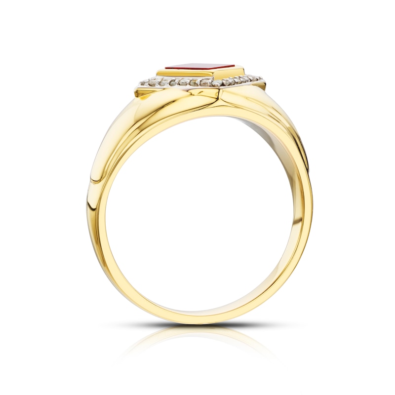 Main Image 3 of Sterling Silver & 18ct Gold Plated Vermeil 0.13ct Total Diamond Ring