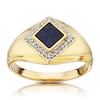 Thumbnail Image 1 of Sterling Silver & 18ct Gold Plated Vermeil Sodalite 0.13ct Total Diamond Ring