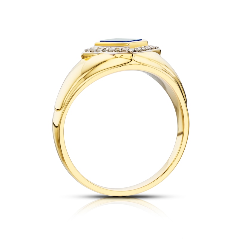 Main Image 3 of Sterling Silver & 18ct Gold Plated Vermeil Sodalite 0.13ct Total Diamond Ring