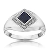 Thumbnail Image 0 of Sterling Silver Sodalite & 0.13ct Total Diamond Ring