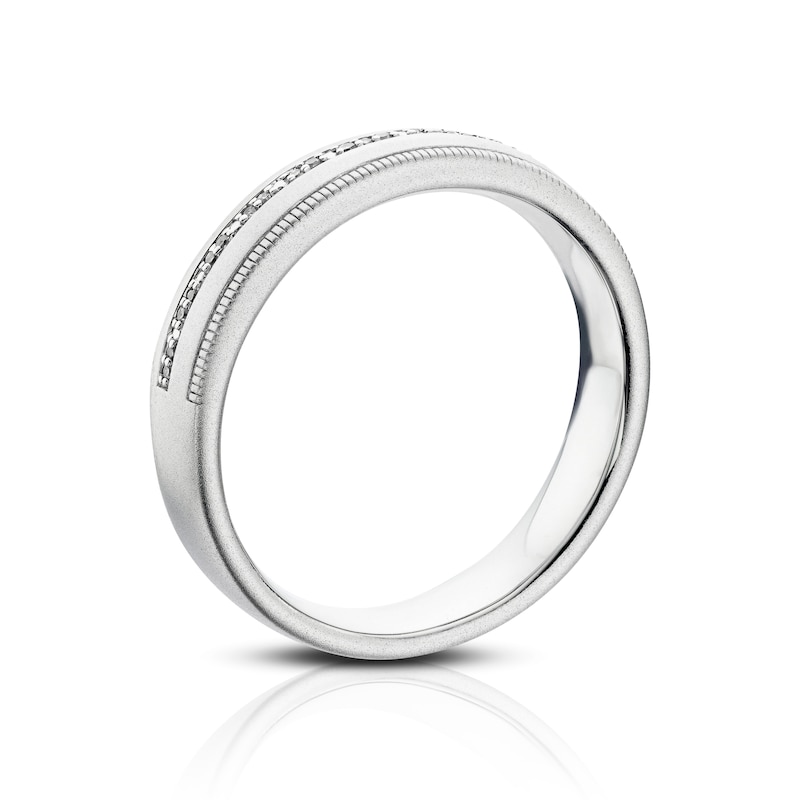 Main Image 3 of Sterling Silver 0.04ct Diamond Pavé Men's Ring