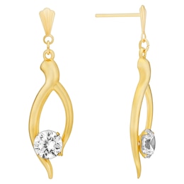 9ct Yellow Gold & Cubic Zirconia Drop Earrings