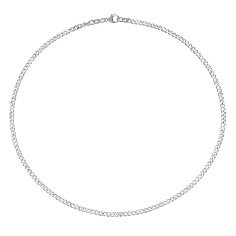 Main Image 2 of Sterling Silver 18" Curb 3mm Chain Necklace