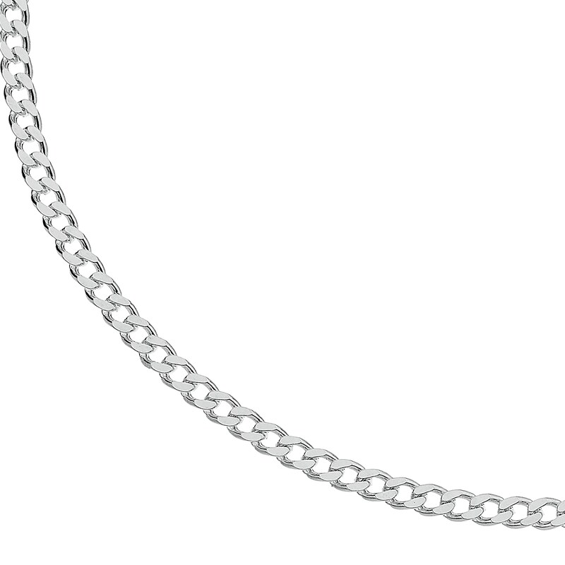 Main Image 1 of Sterling Silver 18" Curb 4mm Chain Necklace