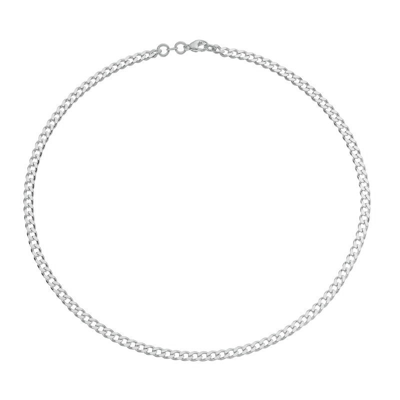 Main Image 2 of Sterling Silver 18" Curb 4mm Chain Necklace