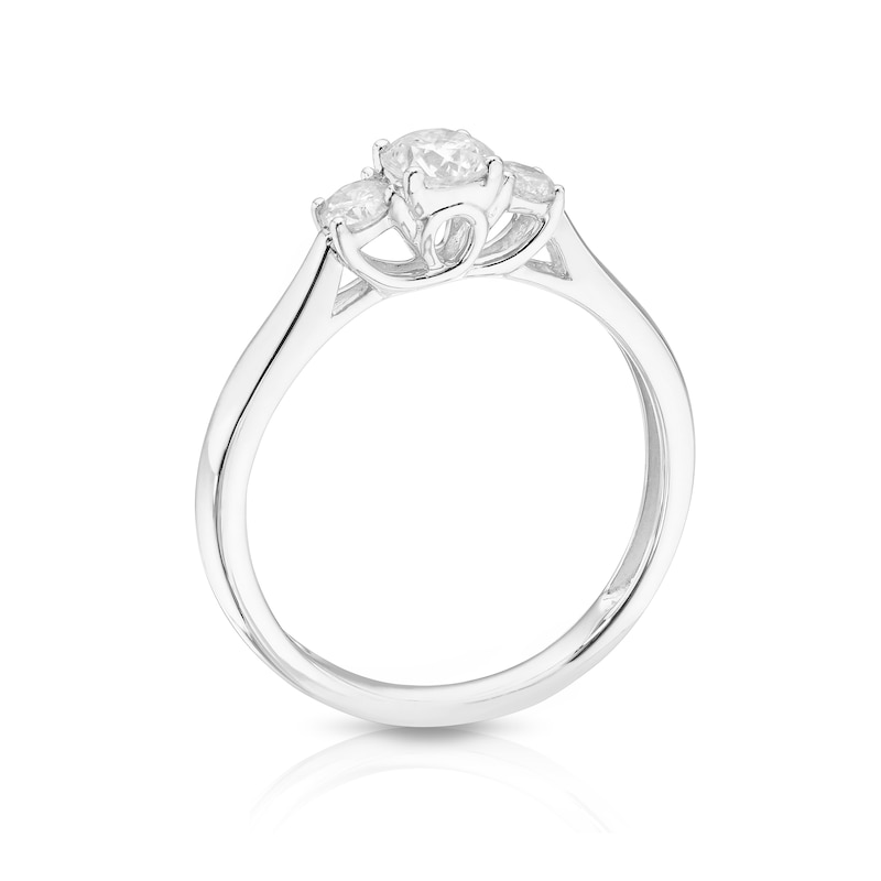 Main Image 3 of 9ct White Gold 0.50ct Diamond Three Stone Ring